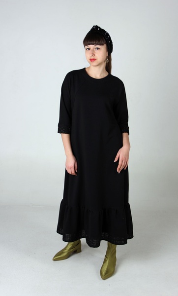 Сукня Воллі чорна зі вставками твіду Шанель фото