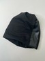 Шапочка Міріам зимова з флісом чорна трикотажна зі вставкою з еко-шкіри hatmiriamflis-2 фото 2
