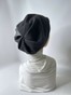 Шапочка Міріам зимова з флісом чорна трикотажна зі вставкою з еко-шкіри hatmiriamflis-2 фото 5