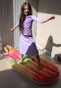 Дитячий купальний костюм комбілегінси лілові та кофтинка з принтом квадрати dytswimsuitk-4 фото 2