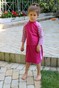 Дитячий купальний костюм спідничка, легінси та кофтинка фуксія та смугастий принт dytswimsuits-1 фото 4