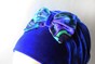 Шапочка Энжи Классика со вшитым объемом велюровая синяя с бантом enzhivel-1 фото 3