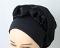 Шапочка Енжі Класика зі вшитим об'ємом чорна з шовковою прикрасою enzhitr-5 фото 2