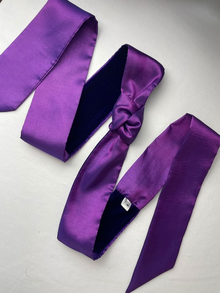 Повязка Твилли "Фиолетовое пламя" с узлом фото