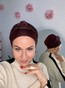 Шапочка Энжи Классика со вшитым объемом люрекс красная enzhilur-1 фото 3