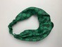 Объемная повязка "Пухляш" из брендовой ткани Gucci зелёная puch-1 фото 3
