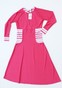 Купальна сукня приталена малина зі смугастим принтом swimsuknia-13 фото 1