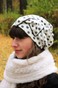Шапочка Міріам демісезонна біла в горошок з прикрасою hatmiriamdemi-7 фото 1