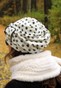 Шапочка Мириам демисезонная белая в горошок с украшением hatmiriamdemi-7 фото 3