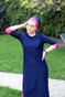 Купальное платье (тёмно-синее со вставкой фуксия) swimsuknia-14 фото 4