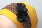 Пов'язка Іда з текстильними квіточками на оксамитовій основі product-214 фото 3