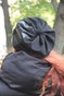 Шапочка Міріам трикотажна чорна зі вставками з еко-шкіри hatmiriamdemi-10 фото 2