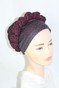 Шапочка Павлин легкая бордо с плетенным украшением hatpavabpr-1 фото 2