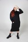 Чёрное Платье-худи с начесом и цветочным принтом в капюшоне suknyahudi-21 фото 3