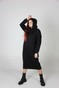 Чёрное Платье-худи с начесом и цветочным принтом в капюшоне suknyahudi-21 фото 1