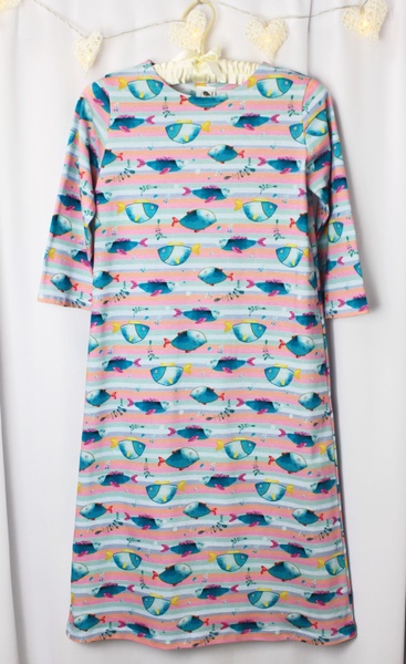 Дитяча нічна сорочка з принтом Рибка фото
