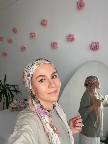 Бандана з імітацією хустки плетена принт акварель фото