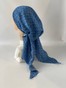 Бандана Дана с длинными хвостами и вшитой велюровой лентой сатин шелк синяя в цветочек bandanahvostyi-14 фото 4