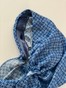 Бандана Дана з довгими хвостами та вшитою велюровою стрічкою сатин шовк синя в квіточку bandanahvostyi-14 фото 3