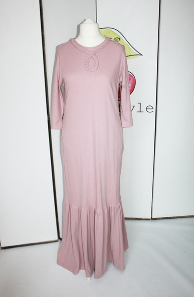 Платье Коса оттенка Розовая пудра фото