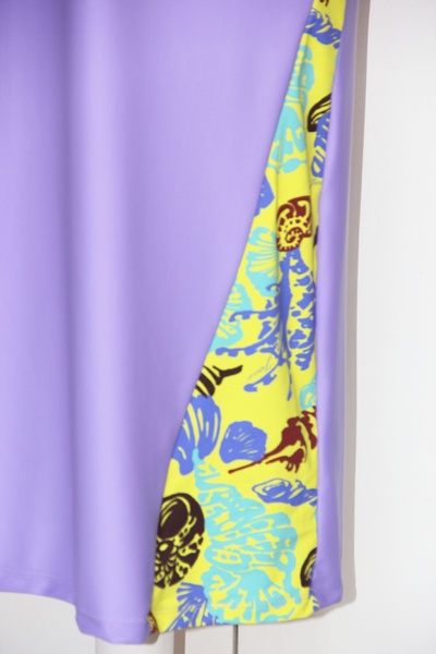 Купальна сукня пряма бузкова з принтом мушлі фото
