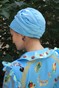 Шапочка Енжі Класика зі вшитим об'ємом з еко-замшу блакитна enzhiez-2 фото 3