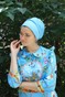 Шапочка Енжі Класика зі вшитим об'ємом з еко-замшу блакитна enzhiez-2 фото 2