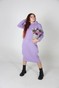Лиловое Платье-худи с начесом и цветочным принтом в капюшоне suknyahudi-23 фото 3