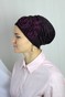 Шапочка Павлин легкая бордо с шифоновыми цветами hatpavabpr-2 фото 2