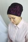 Шапочка Павлин легкая бордо с шифоновыми цветами hatpavabpr-2 фото 3