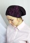 Шапочка Павлин легкая бордо с шифоновыми цветами hatpavabpr-2 фото 4