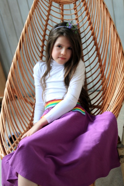 Дитяча спідниця Лакоста з райдужним поясом фото