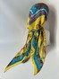 Бандана с имитацией платка принтованная в желто-голубых оттенках bandanahustkat-14 фото 3