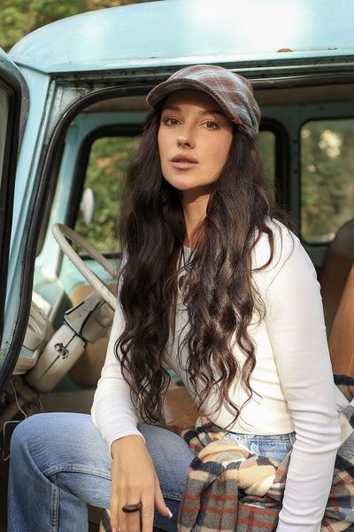 Хустка з вельветовим козирком ScarVie фото