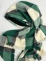 Бандана теплая с имитацией платка зелёно-белая квадраты bandanatepla-3 фото 5
