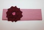 Сливовая повязка с вязаным бордовым цветком ручной работы product-879 фото 3