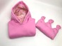 Розовое детское платье-худи с начесом с подкладкой "Корона" в капюшоне dytsukniahudi-9 фото 2