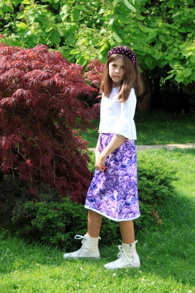 Детская юбка с принтом "Пионы" фото
