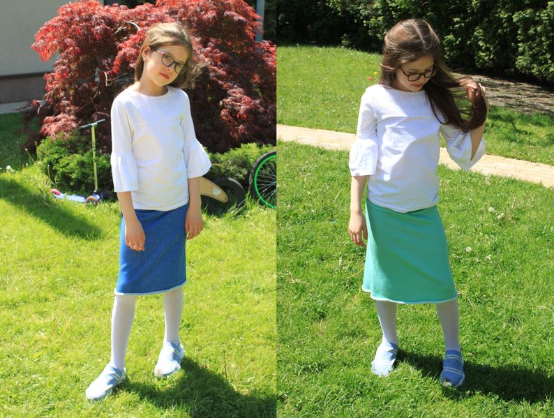 Детская юбка футер с люрексом фото