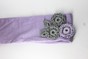 Лиловая повязка с вязаным украшением ручной работы "Три цветка" product-891 фото 7