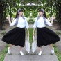 Чёрная юбка Татьянка трикотажная на резинке черная skirttet-3 фото 2